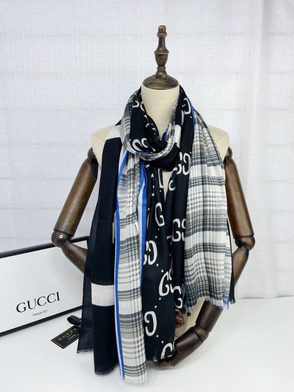 Gucci古奇專櫃2023最新秋冬色系羊絨大長巾女士披肩 mmyj2376